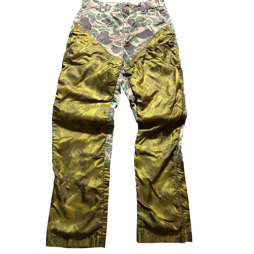 Duxbak Hunting Trousers Mens 29 Green Frog Skin Camo Vintage Canvas Reinforced